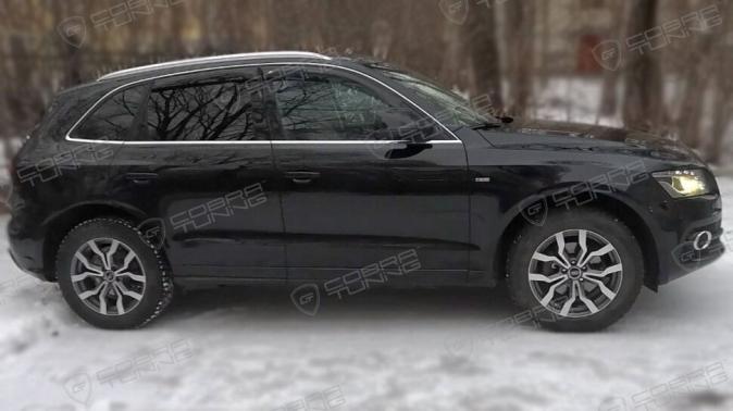 Дефлекторы окон (ветровики) Audi Q7 5d 2005-2010; 2010-2015"EuroStandard" (Ауди Ку7) Кобра Тюнинг